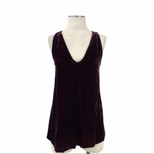 Aritzia- T. Babaton Flawed* Wine Velvet Silk Blend Top XS